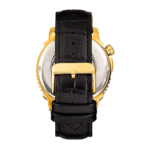 Reign Bauer Automatic Semi-Skeleton Leather-Band Watch - Gold/Black - REIRN6004