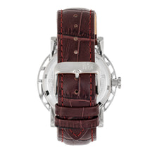 Load image into Gallery viewer, Reign Stavros Automatic Skeleton Leather-Band Watch - Silver/Dark Brown - REIRN3701