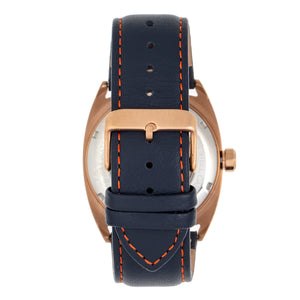 Reign Astro Semi-Skeleton Leather-Band Watch - Rose Gold/Navy - REIRN5504
