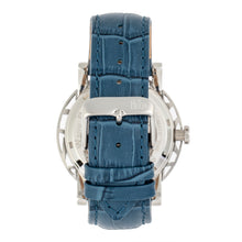 Load image into Gallery viewer, Reign Stavros Automatic Skeleton Leather-Band Watch - Silver/Navy - REIRN3702