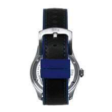 Load image into Gallery viewer, Reign Elijah Automatic Rubber Inlaid Leather-Band Watch W/Date - Black/Blue - REIRN6501
