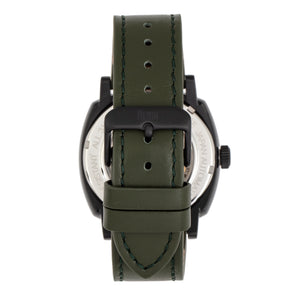 Reign Napoleon Automatic Semi-Skeleton Leather-Band Watch - Black/Green - REIRN5806