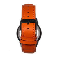 Load image into Gallery viewer, Reign Monterey Skeletonized Leather-Band Watch - Black/Orange - REIRN6405