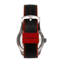 Load image into Gallery viewer, Reign Elijah Automatic Rubber Inlaid Leather-Band Watch W/Date - Black/Red - REIRN6504
