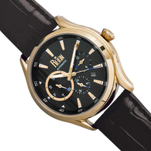 Load image into Gallery viewer, Reign Gustaf Automatic Leather-Band Watch - Black/Gold - REIRN1503