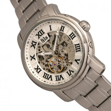 Load image into Gallery viewer, Reign Kahn Automatic Skeleton Bracelet Watch - Silver - REIRN4301