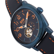 Load image into Gallery viewer, Reign Napoleon Automatic Semi-Skeleton Leather-Band Watch - Navy - REIRN5807