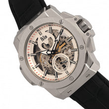 Load image into Gallery viewer, Reign Commodus Automatic Skeleton Leather-Band Watch - Silver - REIRN4001
