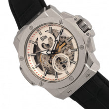 Load image into Gallery viewer, Reign Commodus Automatic Skeleton Leather-Band Watch - Silver - REIRN4001