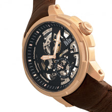 Load image into Gallery viewer, Reign Matheson Automatic Skeleton Dial Leather-Band Watch - Brown/Rose Gold - REIRN5305