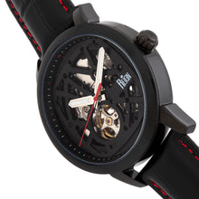 Load image into Gallery viewer, Reign Rudolf Automatic Skeleton Leather-Band Watch - Black/Red - REIRN5904