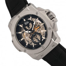 Load image into Gallery viewer, Reign Commodus Automatic Skeleton Leather-Band Watch - Silver/Black - REIRN4002
