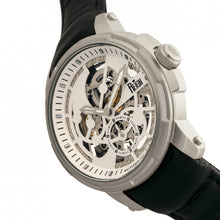 Load image into Gallery viewer, Reign Matheson Automatic Skeleton Dial Leather-Band Watch - Black/White - REIRN5301
