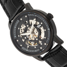 Load image into Gallery viewer, Reign Belfour Automatic Skeleton Leather-Band Watch - Black - REIRN3606