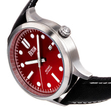 Load image into Gallery viewer, Reign Henry Automatic Canvas-Overlaid Leather-Band Watch w/Date - Red - REIRN6205