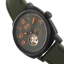 Load image into Gallery viewer, Reign Napoleon Automatic Semi-Skeleton Leather-Band Watch - Black/Green - REIRN5806
