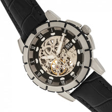Load image into Gallery viewer, Reign Philippe Automatic Skeleton Leather-Band Watch - Black/Silver - REIRN4604