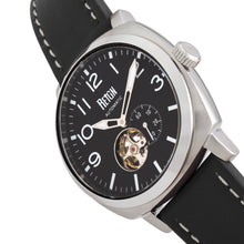 Load image into Gallery viewer, Reign Napoleon Automatic Semi-Skeleton Leather-Band Watch - Silver/Black - REIRN5801