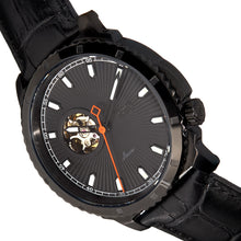 Load image into Gallery viewer, Reign Bauer Automatic Semi-Skeleton Leather-Band Watch - Black - REIRN6007