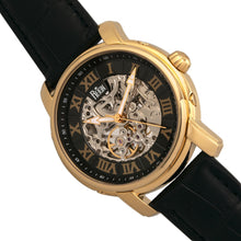 Load image into Gallery viewer, Reign Kahn Automatic Skeleton Leather-Band Watch - Gold/Black - REIRN4305