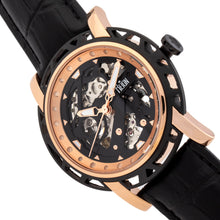 Load image into Gallery viewer, Reign Stavros Automatic Skeleton Leather-Band Watch - Rose Gold/Black - REIRN3706