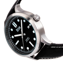 Load image into Gallery viewer, Reign Henry Automatic Canvas-Overlaid Leather-Band Watch w/Date - Black - REIRN6202
