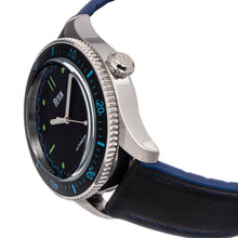 Load image into Gallery viewer, Reign Elijah Automatic Rubber Inlaid Leather-Band Watch W/Date - Black/Blue - REIRN6501