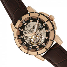 Load image into Gallery viewer, Reign Philippe Automatic Skeleton Leather-Band Watch - Rose Gold/Black - REIRN4606
