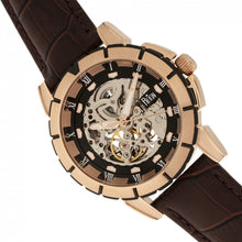 Load image into Gallery viewer, Reign Philippe Automatic Skeleton Leather-Band Watch - Rose Gold/Black - REIRN4606