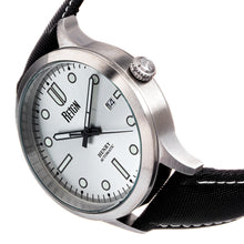 Load image into Gallery viewer, Reign Henry Automatic Canvas-Overlaid Leather-Band Watch w/Date - Silver - REIRN6201