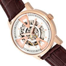 Load image into Gallery viewer, Reign Belfour Automatic Skeleton Leather-Band Watch - Rose Gold/Silver - REIRN3604
