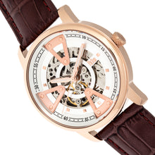 Load image into Gallery viewer, Reign Belfour Automatic Skeleton Leather-Band Watch - Rose Gold/Silver - REIRN3604
