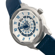 Load image into Gallery viewer, Reign Lafleur Automatic Leather-Band Watch w/Date - Silver/Blue - REIRN5403