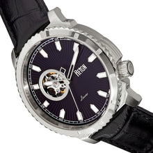 Load image into Gallery viewer, Reign Bauer Automatic Semi-Skeleton Leather-Band Watch - Silver/Black - REIRN6002