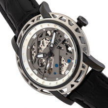 Load image into Gallery viewer, Reign Stavros Automatic Skeleton Leather-Band Watch - Silver/Charcoal - REIRN3704
