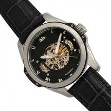 Load image into Gallery viewer, Reign Henley Automatic Semi-Skeleton Leather-Band Watch - Black - REIRN4504
