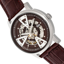 Load image into Gallery viewer, Reign Belfour Automatic Skeleton Leather-Band Watch - Silver/Brown - REIRN3602
