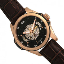 Load image into Gallery viewer, Reign Henley Automatic Semi-Skeleton Leather-Band Watch - Rose Gold/Brown - REIRN4506