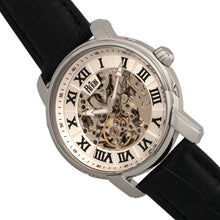 Load image into Gallery viewer, Reign Kahn Automatic Skeleton Leather-Band Watch - Silver - REIRN4303