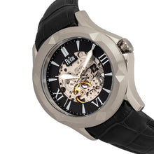 Load image into Gallery viewer, Reign Dantes Automatic Skeleton Dial Leather-Band Watch - Silver/Black - REIRN4704