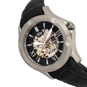 Reign Dantes Automatic Skeleton Dial Leather-Band Watch - Silver/Black - REIRN4704