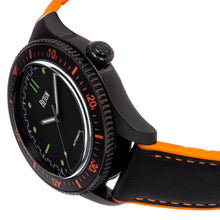 Load image into Gallery viewer, Reign Elijah Automatic Rubber Inlaid Leather-Band Watch W/Date - Black/Orange - REIRN6505