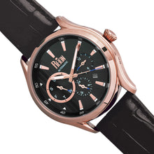 Load image into Gallery viewer, Reign Gustaf Automatic Leather-Band Watch - Black/Rose Gold - REIRN1505