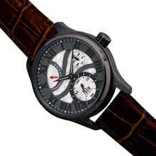 Load image into Gallery viewer, Reign Bhutan Leather-Band Automatic Watch - Black/Brown - REIRN1604