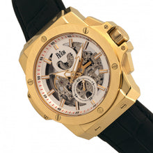 Load image into Gallery viewer, Reign Commodus Automatic Skeleton Leather-Band Watch - Gold/Silver - REIRN4003