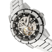 Load image into Gallery viewer, Reign Philippe Automatic Skeleton Bracelet Watch - Silver/Black - REIRN4602