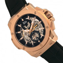 Load image into Gallery viewer, Reign Commodus Automatic Skeleton Leather-Band Watch - Rose Gold/Black - REIRN4005