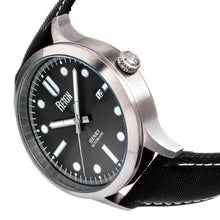 Load image into Gallery viewer, Reign Henry Automatic Canvas-Overlaid Leather-Band Watch w/Date - Gunmetal - REIRN6203