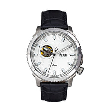 Load image into Gallery viewer, Reign Bauer Automatic Semi-Skeleton Leather-Band Watch - Silver/White - REIRN6001