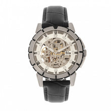 Load image into Gallery viewer, Reign Philippe Automatic Skeleton Leather-Band Watch - Black/White - REIRN4603
